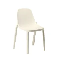 chaise - broom chair blanc polypropylène et sciure de bois recyclés
