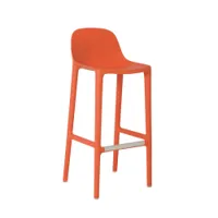 tabouret haut - broom stool orange polypropylène et sciure de bois recyclés l 44 x p 42 x h 100 cm, assise 76 cm