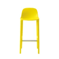 tabouret haut - broom stool jaune polypropylène et sciure de bois recyclés l 44 x p 42 x h 100 cm, assise 76 cm