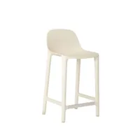 tabouret haut - broom stool blanc polypropylène et sciure de bois recyclés l 43 x p 41 x h 85 cm, assise 61 cm