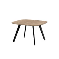 table basse - solapa 60x60 chêne plateau mdf plaqué chêne, pieds fibre de verre et polypropylène l 60 x p 60 x h 36 cm