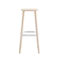 tabouret haut - babila stool 2706 frêne, aluminium finition époxy frêne blanchi/ blanc