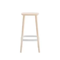 tabouret haut - babila stool 2702 frêne, aluminium finition époxy frêne blanchi/ blanc