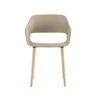 petit fauteuil - babila armchair 2755 polypropylène, aluminium moulé, frêne massif sable/ frêne blanchi