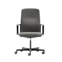 fauteuil de bureau - temps executive gris 124 tissu kvadrat steelcut trio , acier finition époxy noir, polypropylène noir