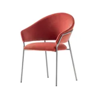 petit fauteuil - jazz 3716 velours, mousse polyuréthane expansé, tube d'acier rouge/ titanium