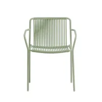 petit fauteuil - tribeca 3665 vert sauge acier finition époxy, pvc