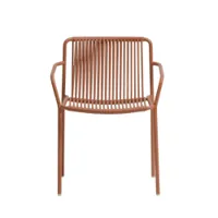 petit fauteuil - tribeca 3665 terracotta acier finition époxy, pvc