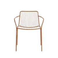 petit fauteuil - nolita 3655 terracotta acier finition époxy