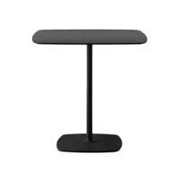table - stylus 5400 noir acier finition époxy, plateau stratifié, chant biseauté l 69 x p 69 x h 73 cm, base l 45 x p 45 cm