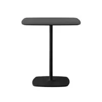 table - stylus 5400 noir acier finition époxy, plateau stratifié, chant biseauté l 59 x p 59 x h 73 cm, base l 45 x p 45 cm