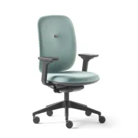 fauteuil de bureau - alaia tapissé tissu step melange, base nylon noir vert d'eau chiné