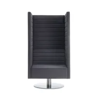 fauteuil lounge - stripes pivotant tissu camira xtreme, mousse polyuréthane, métal peint gris foncé ys009