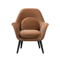 fauteuil - swoon lounge petit tissu kvadrat harald, chêne noir brun 343