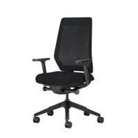 fauteuil de bureau - joyce noir assise tissu era, dossier résille 3d, polyamide