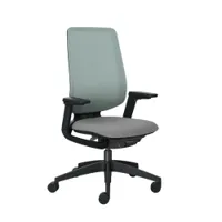 fauteuil de bureau - se:flex assise tissu atlantic, dossier résille, polypropylène gris clair a60011/ matcha m94
