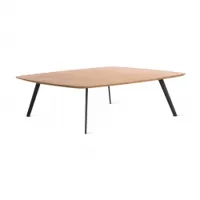 table basse - solapa 120x120 chêne plateau mdf plaqué chêne, pieds fibre de verre et polypropylène l 120 x p 120 x h 30 cm