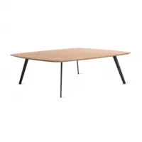 table basse - solapa 120x120 chêne plateau mdf plaqué chêne, pieds fibre de verre et polypropylène l 120 x p 120 x h 36 cm