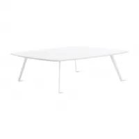 table basse - solapa 120x120 blanc plateau laminé laqué, pieds fibre de verre et polypropylène l 120 x p 120 x h 30 cm