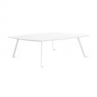 table basse - solapa 120x120 blanc plateau laminé laqué, pieds fibre de verre et polypropylène l 120 x p 120 x h 36 cm