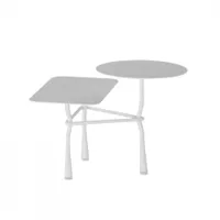 table d'appoint guéridon - tiers modele a blanc mdf laqué, acier laqué en polyester thermo durci