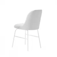 chaise - aleta blanc 8032 / blanc vinyl valencia, acier laqué en polyester thermodurcissable