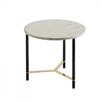 table basse - cookies circle s ø 49 x h 35 cm marbre calacatta vagli oro