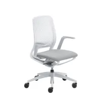 fauteuil de bureau - se:motion assise rembourrée tissu gabriel atlantic, polypropylène gris clair 60011/ structure gris clair