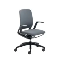 fauteuil de bureau - se:motion assise et dossier rembourrés tissu gabriel atlantic, polypropylène anthracite 60025/ structure noire