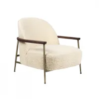 fauteuil - séjour agnello 001 tissu dedar artemidor, pieds laiton antique, accoudoirs noyer