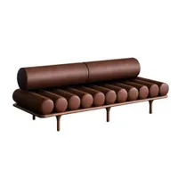 canapé - five to nine daybed avec dossier noyer, cuir cuir aniline 02