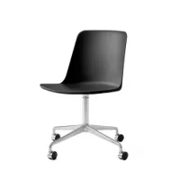 fauteuil de bureau - rely hw21 noir aluminium poli