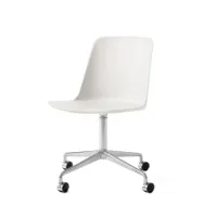 fauteuil de bureau - rely hw21 blanc aluminium poli