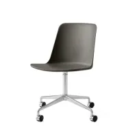 fauteuil de bureau - rely hw21 gris stone aluminium poli