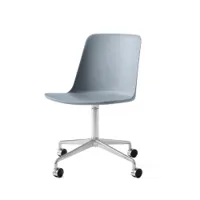 fauteuil de bureau - rely hw21 bleu clair aluminium poli