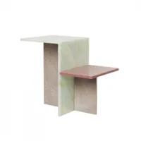 table d'appoint guéridon - distinct menthe pierre acrylique l 59,5 x p 35 x h 50 cm