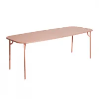 table et table basse extérieur - week-end rectangulaire rose l 220 x p 85 x h 75 cm