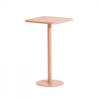 table et table basse extérieur - mange-debout week-end carré rose