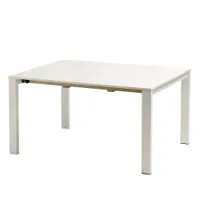 table et table basse extérieur - round extensible blanc mat l 160 / 214 / 268 x p 100 x h 75 cm