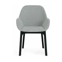 chaise avec accoudoirs gris clap - kartell