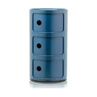 table de chevet bleu 3 tiroirs componibili - kartell
