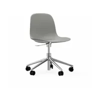 chaise de bureau réglable à roulettes en pp grise swivel 5w norman copenhagen grey -