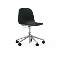 chaise de bureau en aluminium et pp noir form - normann copenhagen