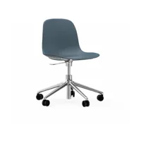 chaise de bureau en aluminium et pp bleu form - normann copenhagen