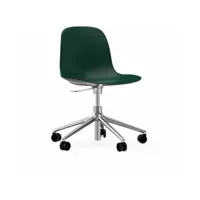chaise de bureau en aluminium et pp vert form - normann copenhagen