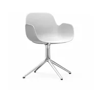 chaise avec accoudoirs en aluminium et pp blanc form - normann copenhagen