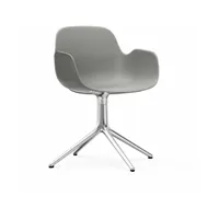 chaise avec accoudoirs en aluminium et pp gris form - normann copenhagen
