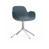 chaise avec accoudoirs en aluminium et pp bleu form - normann copenhagen