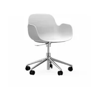 chaise de bureau avec accoudoirs en aluminium et pp blanc form - normann copenhagen