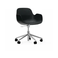 chaise de bureau avec accoudoirs en aluminium et pp noir form - normann copenhagen